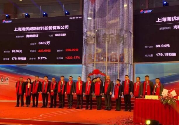 海優(yōu)新材在科創(chuàng)板正式上市