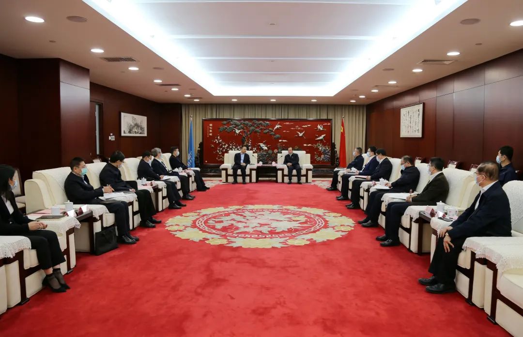 中國華電董事長江毅、總經(jīng)理葉向東會見中國大唐董事長鄒磊、總經(jīng)理劉明勝