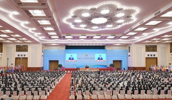 中國電建黨委書記、董事長(zhǎng)丁焰章參加第三屆“一帶一路”國際合作高峰論壇開幕式