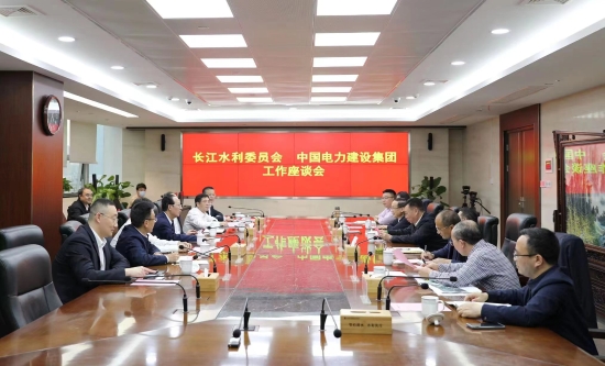 中國電建黨委書記、董事長丁焰章與長江水利委員會黨組書記、主任劉冬順會談